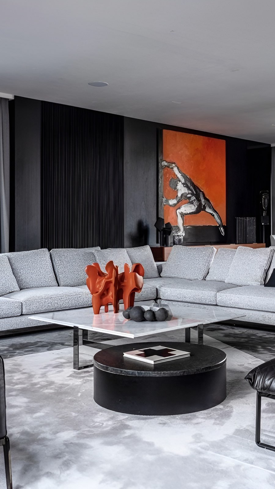Sculpted plaster fireplace surround