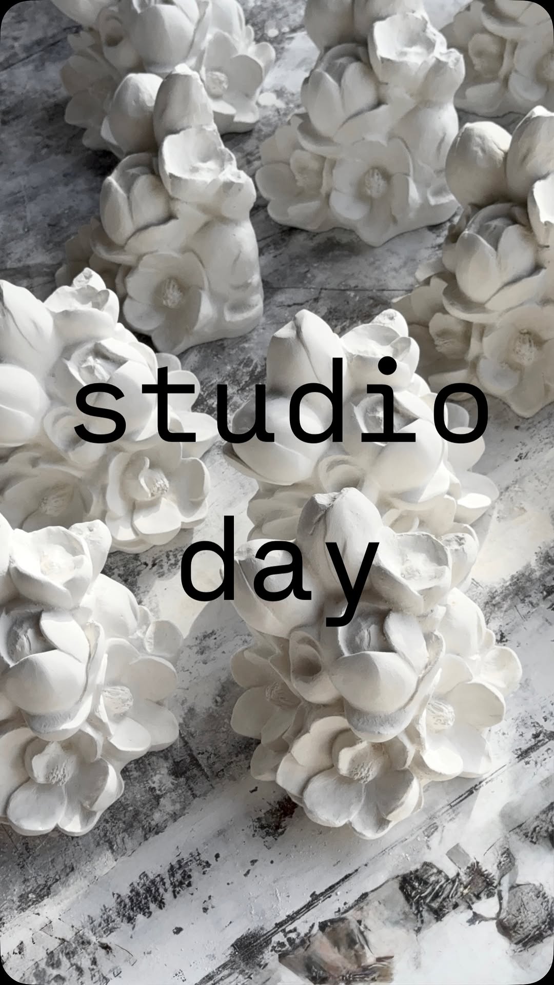 Vasilii Isakov sculpting plaster elements in the Jacksonville studio